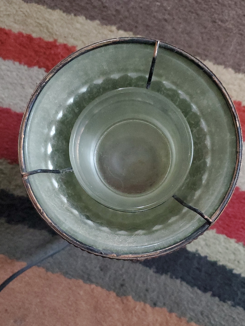 Speckled Turquoise Glass Electric Wax Warmer with Copper Base - Picture 6 of 7